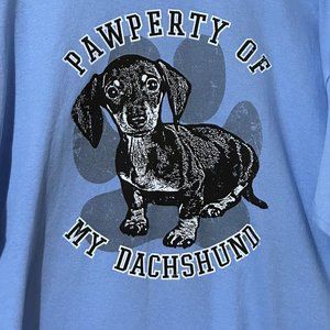 Gildan Heavyweight Pawperty of my Dachshund size XL short sleeve blue t-shirt